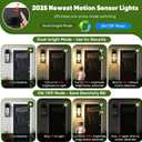 2-Pack Upgraded Motion Sensor Outdoor Wall Lights, 18” Large Dusk to Dawn Porch Lights Outdoor Wall Sconce Lantern, 3 Lighting Modes Exterior Lighting Fixtures, Black Outside Lights for House Garage, 18in
