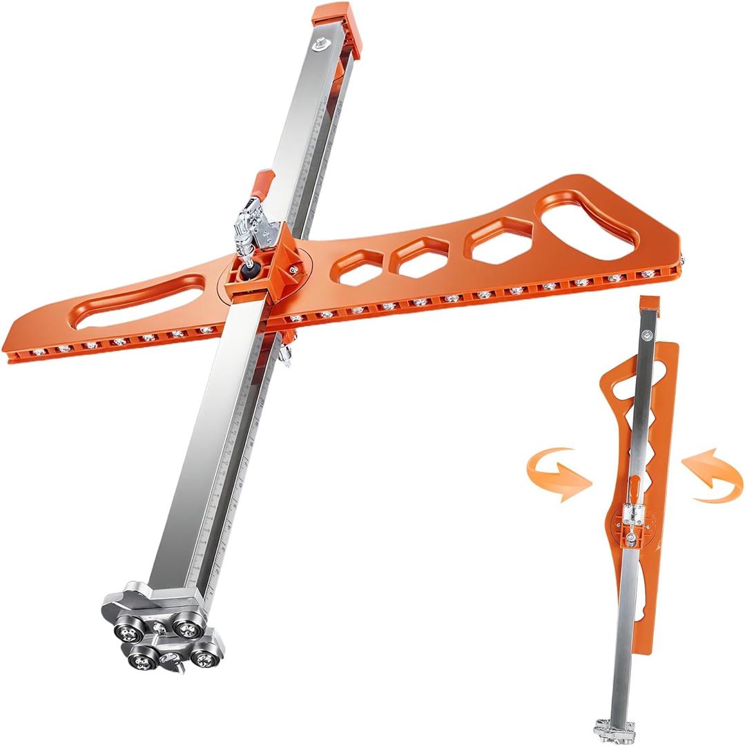 Drywall Cutting Tool, Foldable Hand Push Dual Positioning Drywall Cutter Tool 23 Wheels (Large)