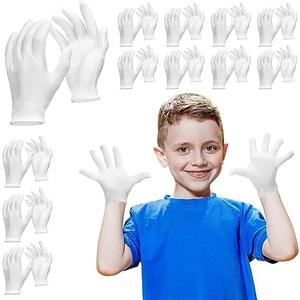Ramede 24 Pairs Eczema Gloves for Kids Eczema Sleeves Moisturizing Gloves Cotton Washable and Reusable Overnight Dry Hands for Kids 3-10 Years (White, X-Small)
