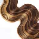 Ombre Highlight Human Hair Bundles P427 Body Wave Bundle 30 inch Honey Brown Human Hair Bundles 3 Tone 100g