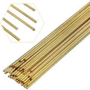 Moxweyeni 40 Pcs Brass Rods 1.5 mm 2 mm Brass Welding Brazing Rods Copper Alloy Solid for DIY Craft Drift Punches Knife Handle Lathe(1.5 mm)