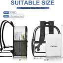 Busiuw Clear Backpack for Stadium Events 12x12x6, Clear Bag Stadium Approved Mini Small Sports Fan Backpacks with Front Pocket for Sport Concert Work Travel (Enhanced Straps,Black)
