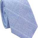 BELLUNO 2.5 inch Skinny Ties for Men, Solid Cotton Linen Neckties