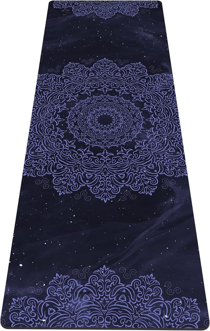 nuveti Yoga Mat Print Extra Thick TPE Non Slip Fitness Exercise Mat with Carrying Bag,72"x24" Extra Thick 6MM Exercise & Workout Mat for Yoga, Pilates Fitness and Floor Exercises (ZWQF)