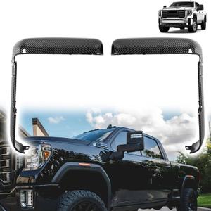 Upgraded Tow Mirror Caps fit for Chevy Chevrolet Silverado GMC Sierra 2500HD 3500HD 2020 2021 2022 2023,84468904 84468910,Front Door Exterior Rearview Mirror Edge Covers,Top&Side Edge Parts