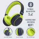 Mokata Kids Headphones Bluetooth 5.3 Wireless Lightweight Fast Charging 68 Hours Play Time Volume Limited 85/94dB Over Ear Foldable with Built-in Mic for Toddler Boy Tablet Pad Deepblue