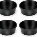 4Pcs Rubber Feed Pan, 1 Gallon Horse Feed Bucket Utility Feed Bucket, 10.6 x 4.1Inches Rubber Bowl Chicken Dust Bath Livestock Water Bowl for Pig Goat Chicken Dogs Farm Small Animal