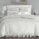 Laura Ashley Home - King Comforter Set, Reversible Cotton Bedding with Matching Shams, Stylish Home Decor for All Seasons (Annabella White, King)