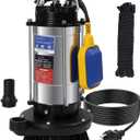 1.6HP Submersible Sump Pump Automatic Water Pump w/High Flow 5500 GPH 36ft Max Head, Irrigation, Swimming Pool, Garden Pond, Basement, Wells, 26ft Power Cord Stainless Steel(1.6HP/36FT)