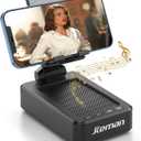 JTEMAN Cell Phone Stand with Bluetooth Speaker, HD Stereo Sound & Anti-Slip Base, Foldable Adjustable Desktop Phone Holder for Home Office, Cool Tech Gadgets Birthday Gifts for Men Women (Black)