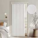 MIULEE Accordion Style Magnetic Folding Door Curtains for Doorways/Closet, Room Divider Pleated Drapes with Hooks for Interior Living Room/Bedroom/Open Closet, White, W39 x L78 inches, 1 Panel