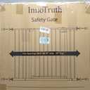 InnoTruth 29.540.75" Baby Gate for Stairs, 30" Tall Dog Gates for Doorways & Hallways, Safety Gate for Kids & Pets, Pressure-Mounted Walk-Through with Dual Lock & 2-Way Swing, White