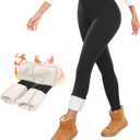 DHSO Thermal Thick Fleece Lined Leggings Women - Winter Warm High Waisted Tummy Control Soft Yoga Pants for Snow Cold (Large, Black)