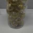CristBest 30ct Christmas Ball Ornaments-60mm/2.36" Shatterproof Clear Plastic Xmas Balls Baubles Set with Stuffed Delicate Sparkling, Hanging Christmas Tree Decorations(Gold)