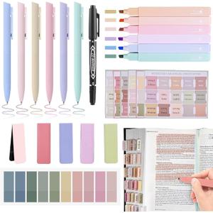 Bible Journaling Kit, Include 6 Bible Highlighters and 6 Pens No Bleed, 90 Laminated Bible Tabs, Magnetic Bookmarks, Sticky Notes, Study Supplies Essentials Set for Women & Men