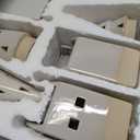 Beeveer 6 Pcs Christmas Ceramic Buildings Decoration, 4.4" to 9.4" White Christmas Tree & Houses Tealight Candle Holders Centerpiece Set for Winter Holiday Village Tabletop Mantel