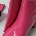 DREAM PAIRS Women's Platform Heeled Knee High Boots, Long Chunky Tall Gogo Boots for Fall (8.5, Hot Pink-Pat)