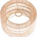 gazechimp Paper Rope Lampshade Boho Lampshade, Rustic Woven Lamp Shade Bulb Guard for Outdoor Bedroom Kitchen Island Restaurant, Large (11.81x5.9inch)