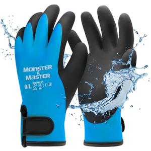 Monster & Master Safety Work Gloves Microfoam Nitrile, Touchscreen with Grip, Ideal for Warehouse, Home, Gardening, Fishing (Medium), Blue