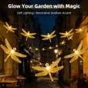 ASFSKY Dragonfly Solar Lights Outdoor 50 LED Dragonfly Lights Waterproof Warm White