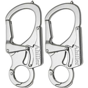 Ahiller Carabiner Keychain Clip, Double Lock Designed - Tungsten Steel Tip, Multifunction Tools for Camping, Hiking, Fishing, Outdoor Survival