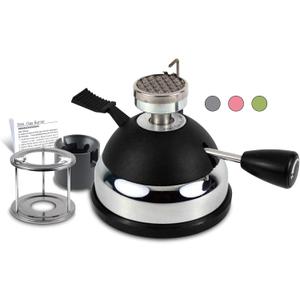 BLUEFIRE Butane Mini Burner for Tabletop Coffee Siphon Syphon/w Furnace Stand and Assembly Rack Ceramic Windproof Torch Head Portable Cooking Stove Espresso Maker Chafing Soup Tureens Fondue Bunsen (Black)
