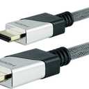 GE HDMI Cable, 4 Feet, Full HD 1080p 4K 60Hz, HDMI 2.0, 18 Gbps, with Ethernet, High Dynamic Range, for HD Smart TV, PS4, PS5, Xbox X, Blu-ray, Streaming Devices, Durable Braided Cable, 35531
