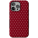 iPhone 17 Pro case Polka Dot Red Protectind Case for Ip 17 Pro, Red with White Dots