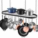 Nuanchu 48" Ceiling Pot Rack Hanging, 130 lb Capacity, 30 Hooks, Heavy Duty