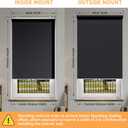 Cordless Roller Shades Blackout Blinds for Windows Room Darkening Rolled Up Shades with Spring System, UV Protection Window Shades Door Blinds for Home and Office (Black, 34" W x 72" H)