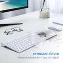 TopMate Wireless Keyboard and Mouse Ultra Slim Combo, 2.4G Silent Compact USB 2400DPI Mouse and Scissor Switch Keyboard Set with Cover, Batteries Included, for PC/Laptop/Windows/Mac - White