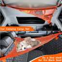 3 Handles Car Ceiling Cargo Net for Inside Car Roof,Interior Mesh Storage,Truck SUV Travel Long Road Trip Camping Interior Accessories 35.4"x25.6",Orange