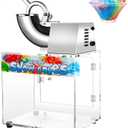 VNN 48L Snow Cone Machine, 500LB/H Commercial Shaved Ice Machine, 300W Electric Ice Shaver Machine, Suitable for Party Activities, Family Gatherings, Events