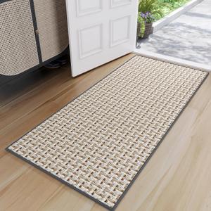 Indoor Door Mat 24x72 Dirt Resistant and Absorbent, Non-Slip Rubber Backing Floor Mats, Easy Clean Low-Profile Doormat for Entryway, Front Door, Inside Entrance Gray