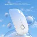 RAPIQUE R306 Pro Wireless Mouse, Bluetooth & 2.4G, Triple-Device Connection, Type-C Rechargeable, Silent Click, Smooth Scroll, Lightweight Slim Design for Laptop, Tablet & MacBook - Sky Blue Gradient
