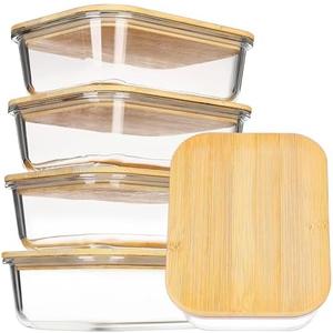 Vtopmart 5 Pack 35oz Glass Containers with Bamboo Lids, Meal Prep Food Storage Containers, BPA Free, Microwave & Dishwasher Safe
