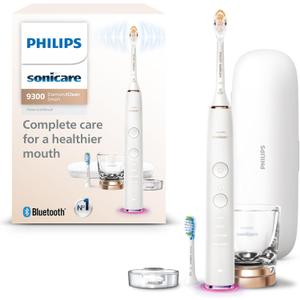 Philips Sonicare DiamondClean Smart 9300 Electric Toothbrush, Sonic Toothbrush with App, Pressure Sensor, Brush Head Detection, 4 Brushing Modes and 3 Intensity Levels, Rosegold, Model HX9903/65 (1 Count (Pack of 1), New Rose Gold)
