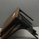 QEEIG Narrow C Shaped Side Table Set of 2 Living Room Sets Slim Couch Tray Tables Skinny Thin Small Farmhouse 7 inch Width, Rustic Brown (017-18BN)