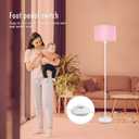 Floor Lamp, Standing Lamp, Short Floor Lamps with Pink Lampshade, 59" Tall Lamps for Bedroom, Foot Switch, Simple Corner Pole Lamp for Kids Room, Girls Room, Living Rooms, Office(NO Bulb, E26 Base)