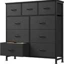 DUMOS Dresser for Bedroom, 9 Drawers Fabric Storage Organizer, 11.8"D x 39.4"W x 39.4"H