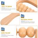 DOITOOL Wooden Foot Massager Roller Handheld Acupoint Massage Tool for Neck Shoulder Back Relief Portable Natural Wood 5.90X3.14X1.18 Inches