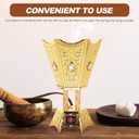 TEHAUX Electric Incense Burner Plug-in Arabian Bakhoor Burner for Home and Office Metal Electric Incense Holder for Middle Eastern Fragrance Desktop Censer for Yoga Spa Decor 4.48 Inch (Golden Us)