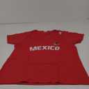 Womens Mexico Flag Mexican Pride International Country V-Neck T-Shirt (Small, Red)