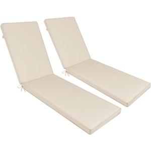 Chaise Lounge Cushions Outdoor, Waterproof & Fade-Resistant Lounger Cushions for Patio Furniture, Pool, Lawn - 74'' x 22'' x 3'', Set of 2 (Beige)