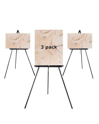 DJAR 63" Wooden Easel Stand for Sign, Dual-use Adjustable Height, Wood Floor Display Easel for Wedding, Welcome Board, Poster, Picture, Photo- Natural