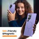 Designed for Magnetic Samsung Galaxy S24 Ultra Case,[Compatible with MagSafe] [Military Grade Drop Protection] Slim Translucent Matte Shockproof with Anti-Fingerprint Phone Case-Light Purple