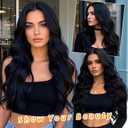 Black Wigs for Women Long Wavy 5x4x1 Lace Hairline Middle Part Glueless Wig Heat Resistant Synthetic Wigs for Daily Party 24 Inch