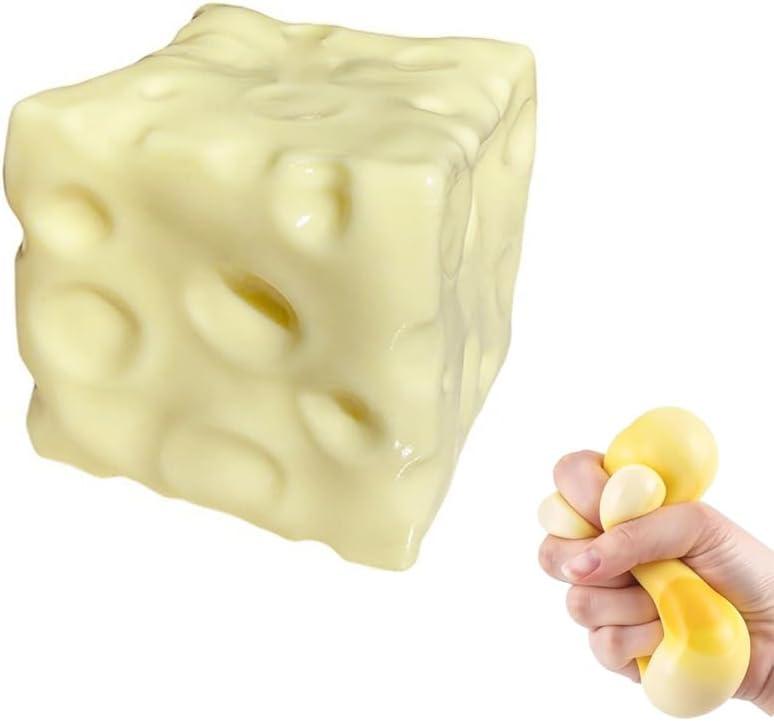 Yellow Cheese Squeeze Toy,Soft Novelty Toy, Rebounding Sensory,Help for Relax,Focus, Sensory Cheese for & Adults, Soft Novelty Rebounding Fidget Toy for Party (Light Yellow, 2.75 in)