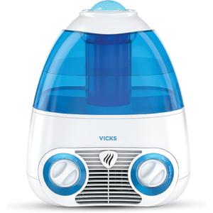 Vicks Starry Night Filtered Cool Mist Humidifier, Medium to Large Rooms, 1 Gallon Tank  Cool Mist Humidifier for Baby and Kids Rooms with Light Up Star Night Light Display, Works with Vicks VapoPads (Blue)
