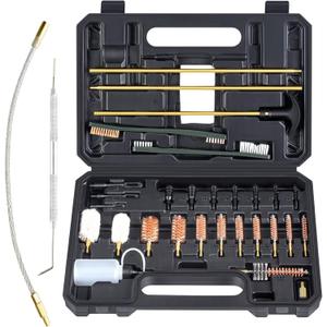 Gun Cleaning Kit Universal Supplies for Rifle Pistol Shotgun with Portable Carrying Case for 12Ga 20Ga .22 5.56mm .223 Chamber .243/6MM .270/284 .30/308 357/38 9MM .40 .45